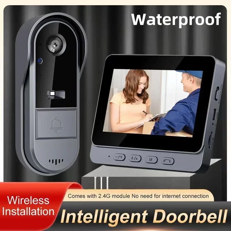 4.3" Large Screen Wireless Video Doorbell | Easy - View Security for Seniors - EaseLiving