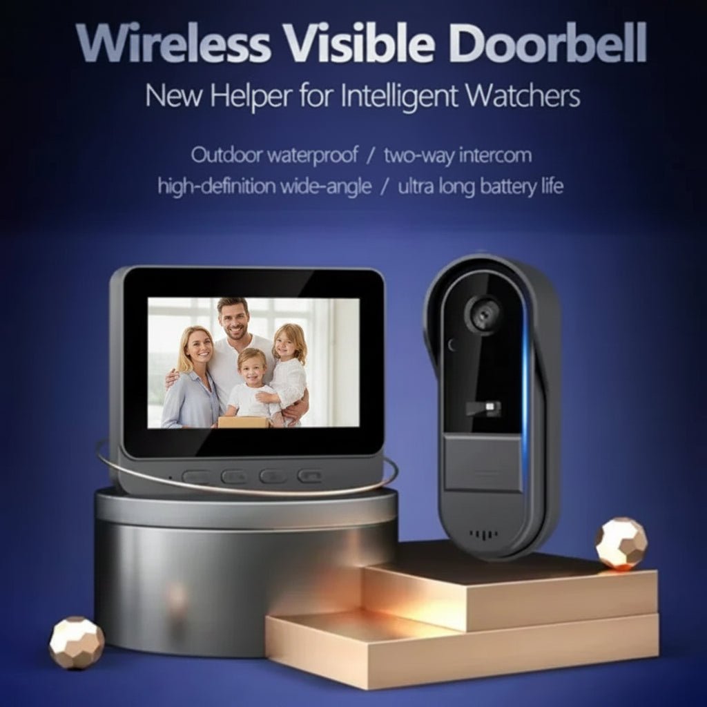 4.3" Large Screen Wireless Video Doorbell | Easy - View Security for Seniors - EaseLiving
