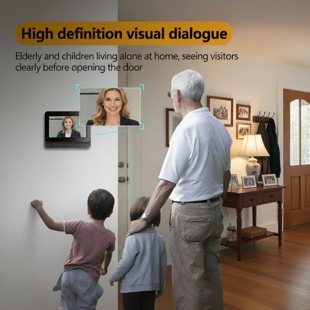 4.3" Large Screen Wireless Video Doorbell | Easy - View Security for Seniors - EaseLiving