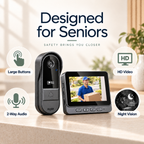 Wireless Large Screen Video Doorbell for Seniors with 170-degree wide-angle lens 