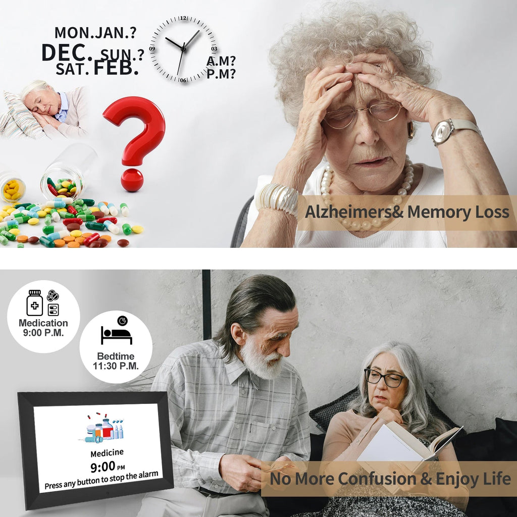 Clock for Seniors | Large Digital Day Date Clock - 21 Smart Alarms - EaseLiving