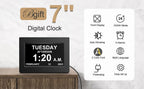 Clock for Seniors | Large Digital Day Date Clock - 21 Smart Alarms - EaseLiving