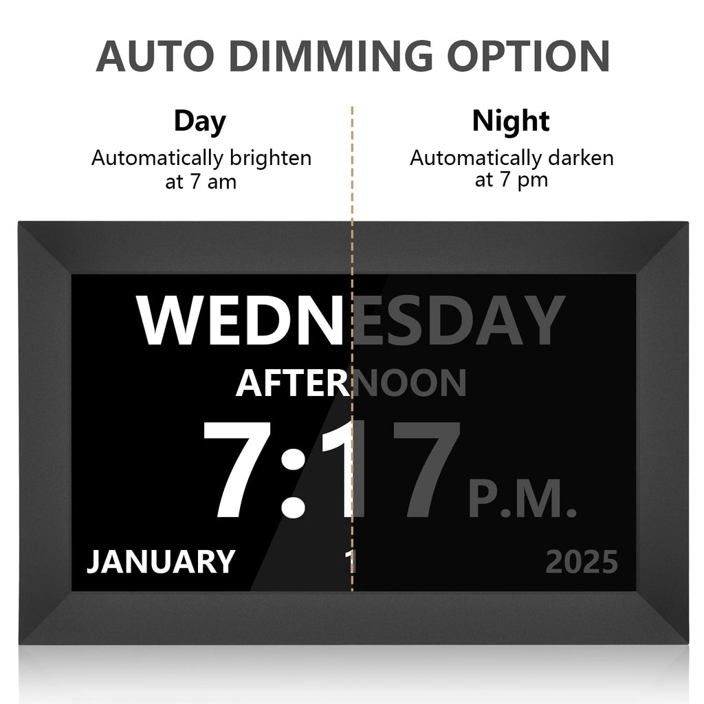 Clock for Seniors | Large Digital Day Date Clock - 21 Smart Alarms - EaseLiving
