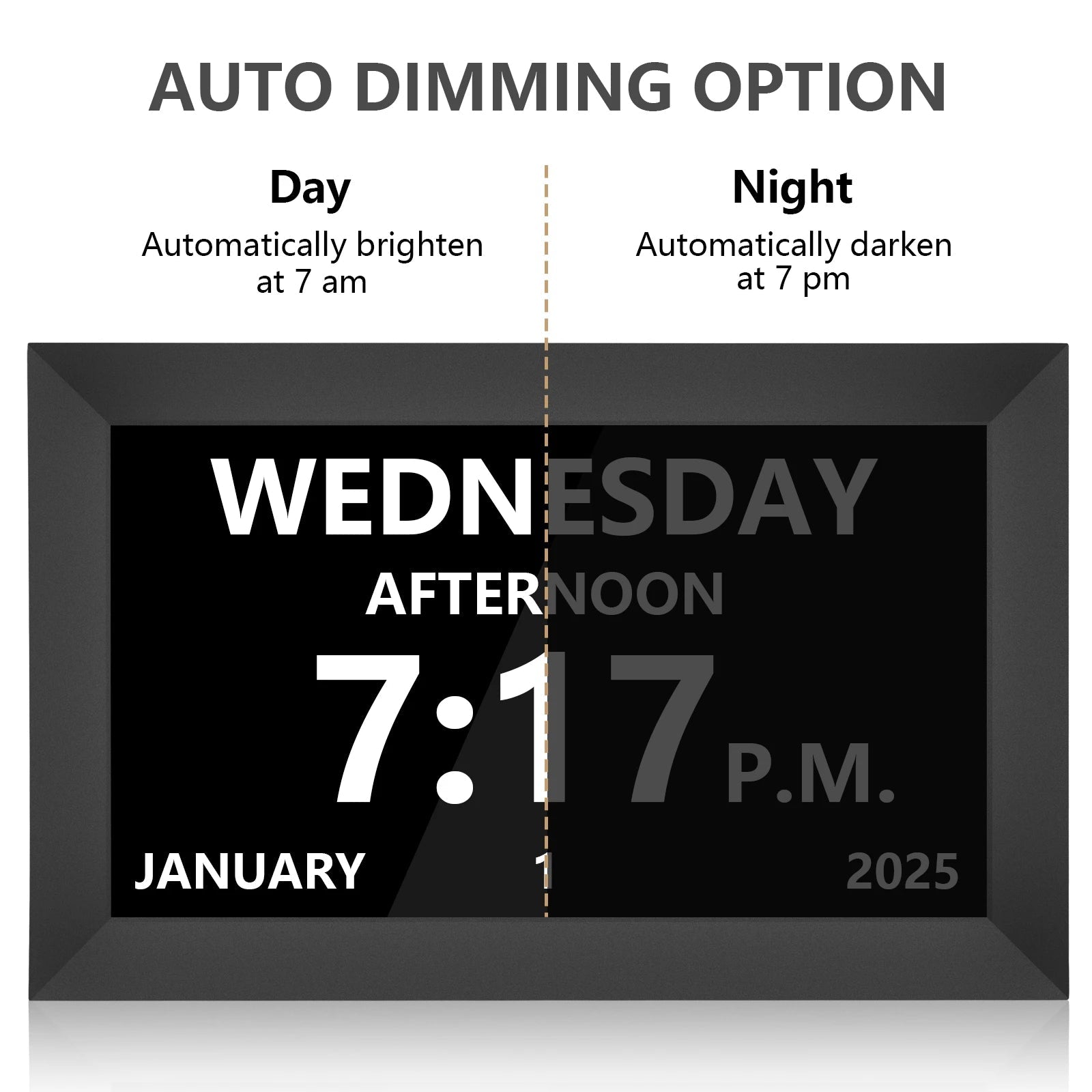 Clock for Seniors | Large Digital Day Date Clock - 21 Smart Alarms - EaseLiving