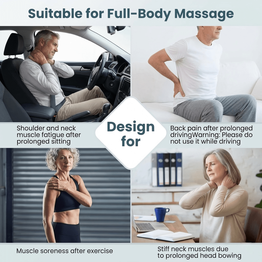 Deep - Tissue Shiatsu Neck & Back Massager with Soothing Heat | For Seniors at Home - EaseLiving