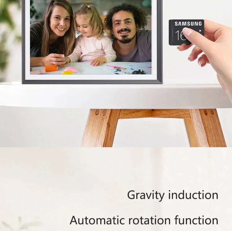 Smart WiFi Digital Photo Frame - 32GB Large Storage, Touch Screen, Instant Photo/Video Sharing via Frameo App - EaseLiving
