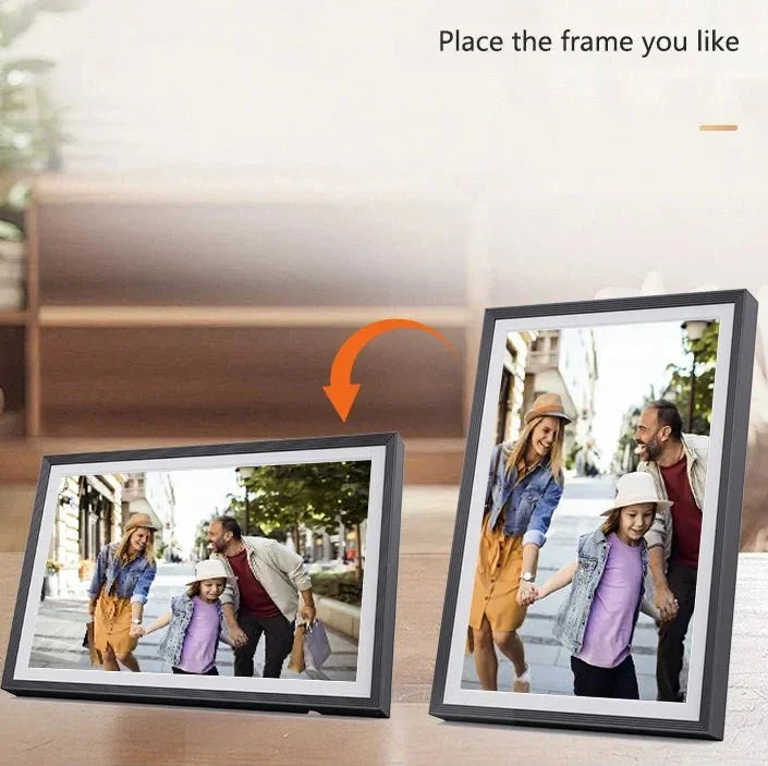 Smart WiFi Digital Photo Frame - 32GB Large Storage, Touch Screen, Instant Photo/Video Sharing via Frameo App - EaseLiving