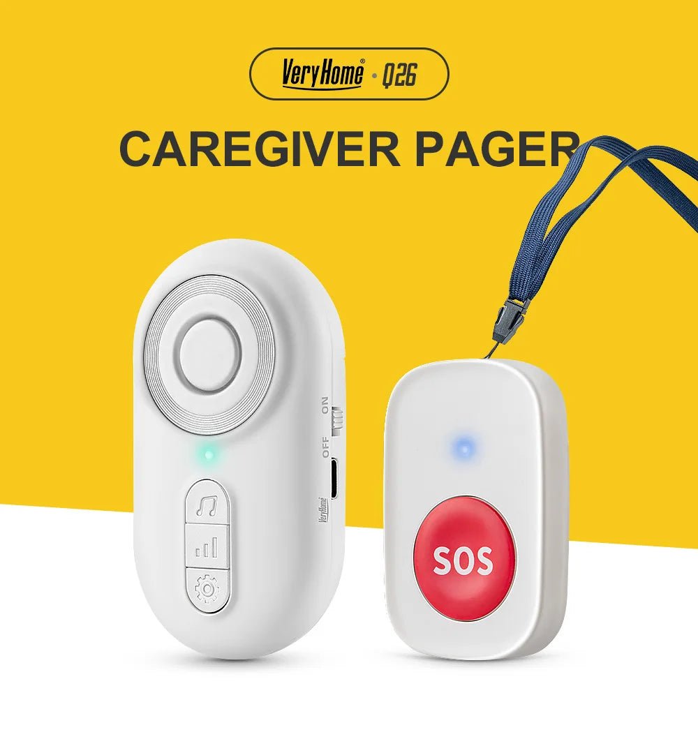Easeliving™ Portable Caregiver Pager with Vibration | Wireless SOS Call Button for Mobile Caregiving (CE Certified) - EaseLiving