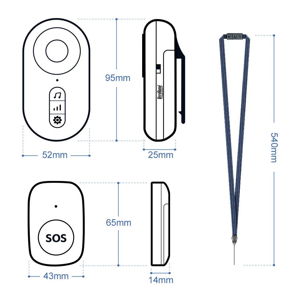 Easeliving™ Portable Caregiver Pager with Vibration | Wireless SOS Call Button for Mobile Caregiving (CE Certified) - EaseLiving