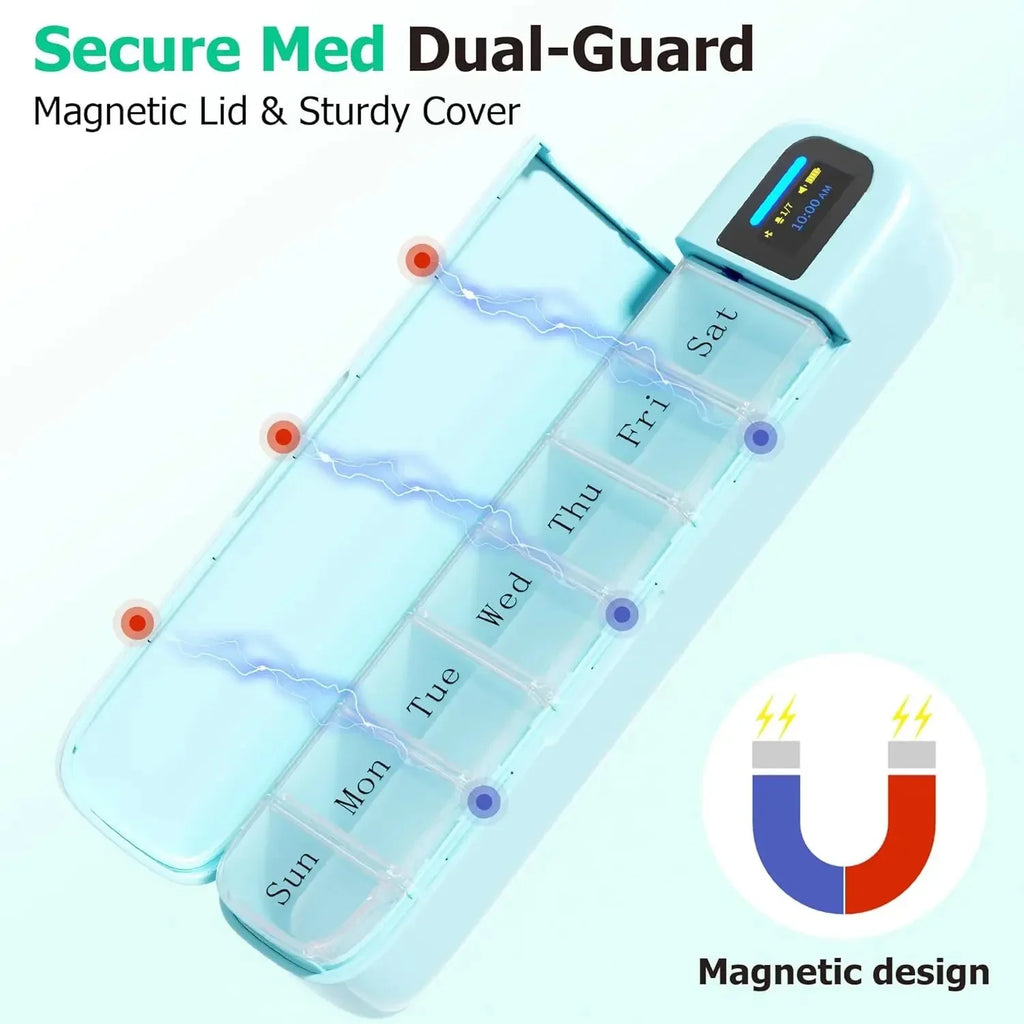 EaseLiving™ Smart Bluetooth Pill Organizer - one week Medication Reminder with App Tracking & Audio - EaseLiving