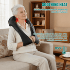 Heated Shiatsu Neck & Back Massager for Seniors – Deep Kneading Muscle Relief - EaseLiving