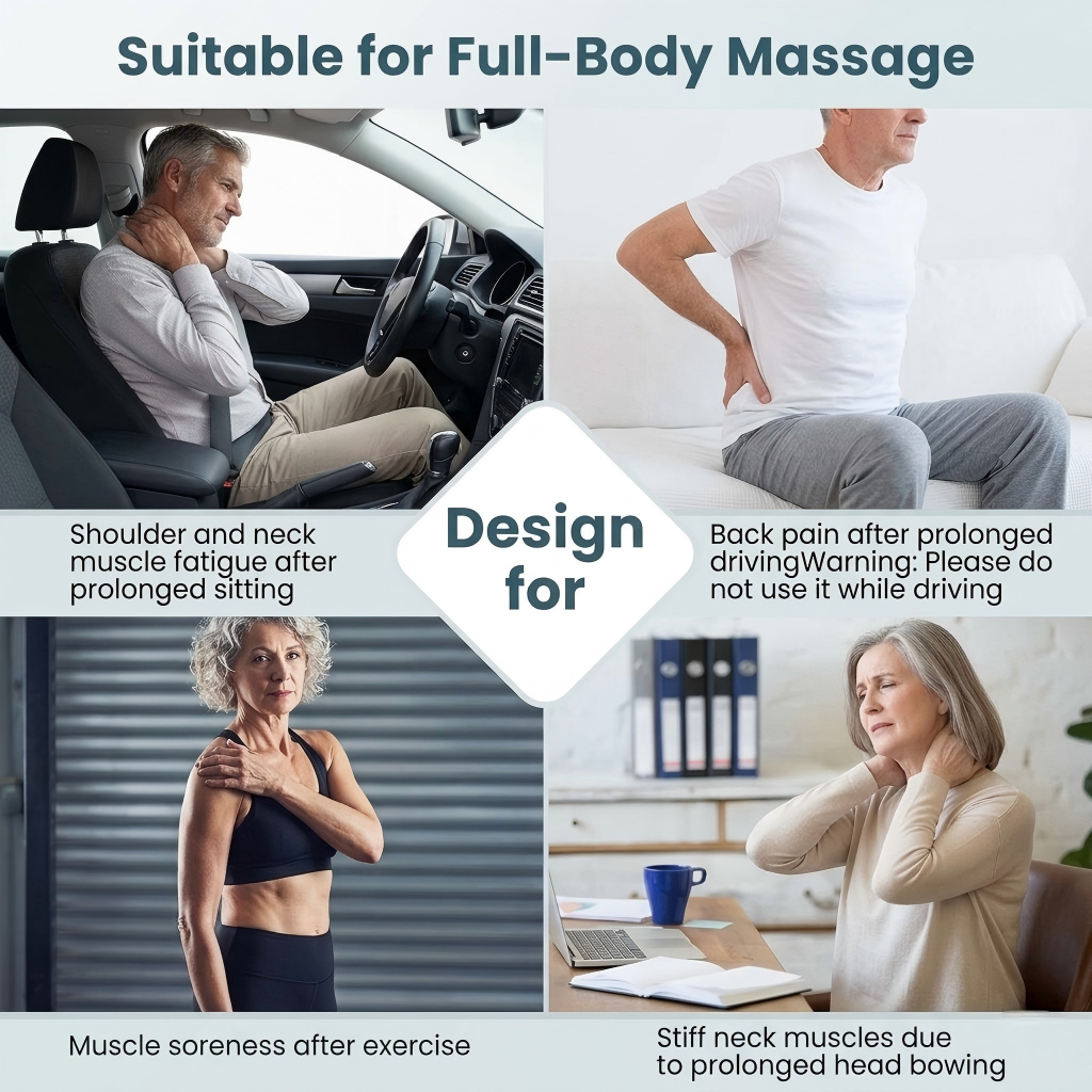 Deep-Tissue Shiatsu Neck & Back Massager with Soothing Heat | For Seniors at Home - EaseLiving
