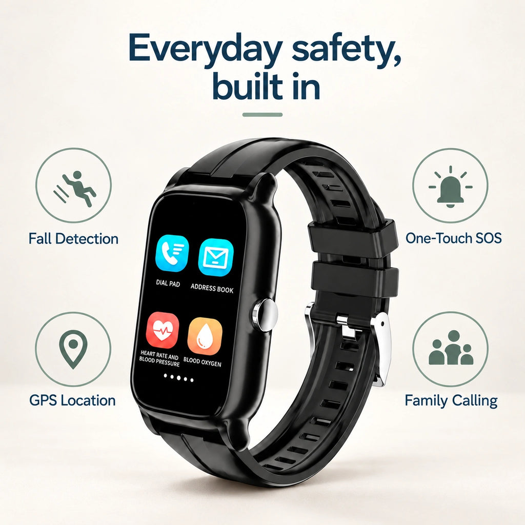 Senior Safety Smartwatch | Fall Detection, SOS, GPS & Family Calling
