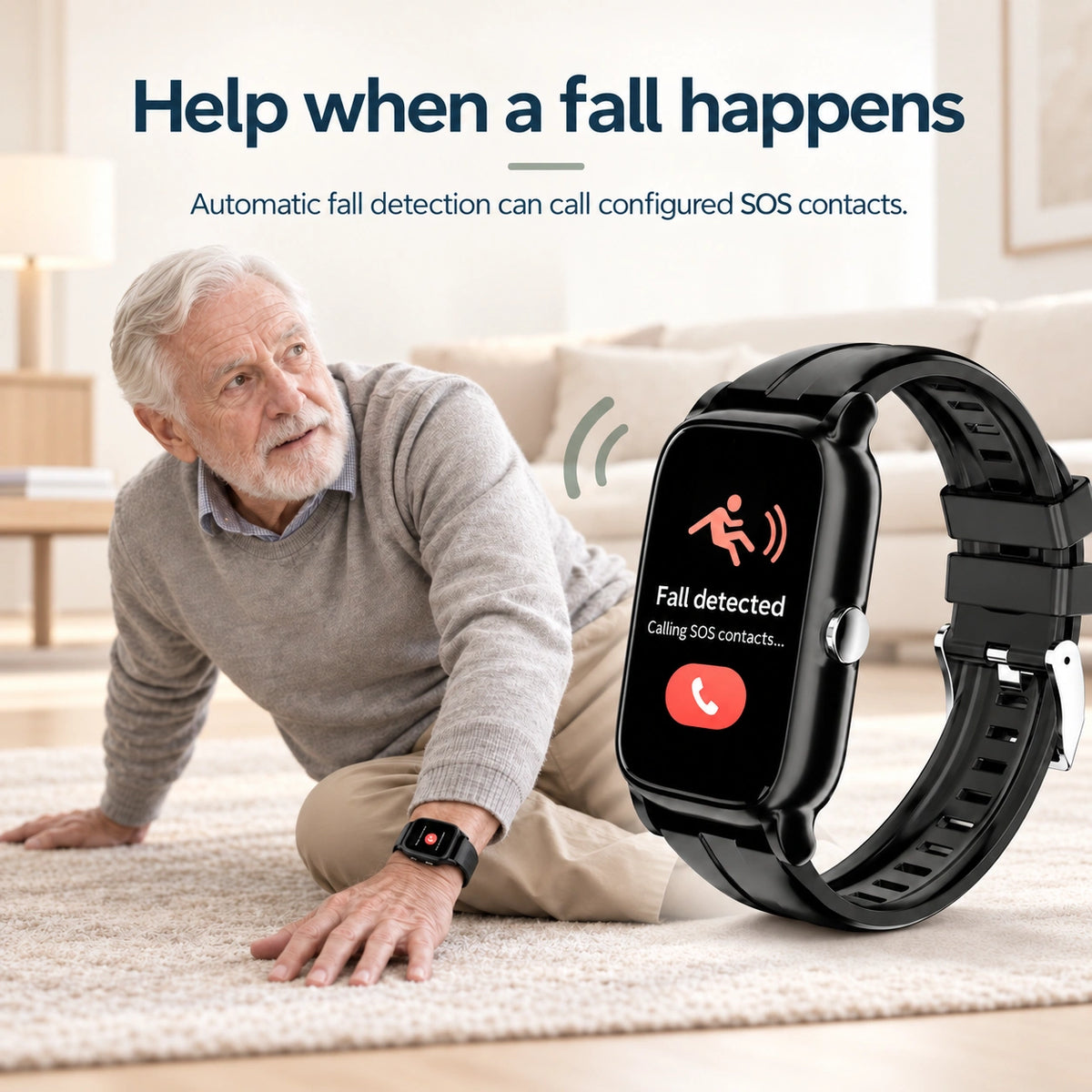 Automatic Fall Detection for Seniors | EaseLiving Safety Smartwatch