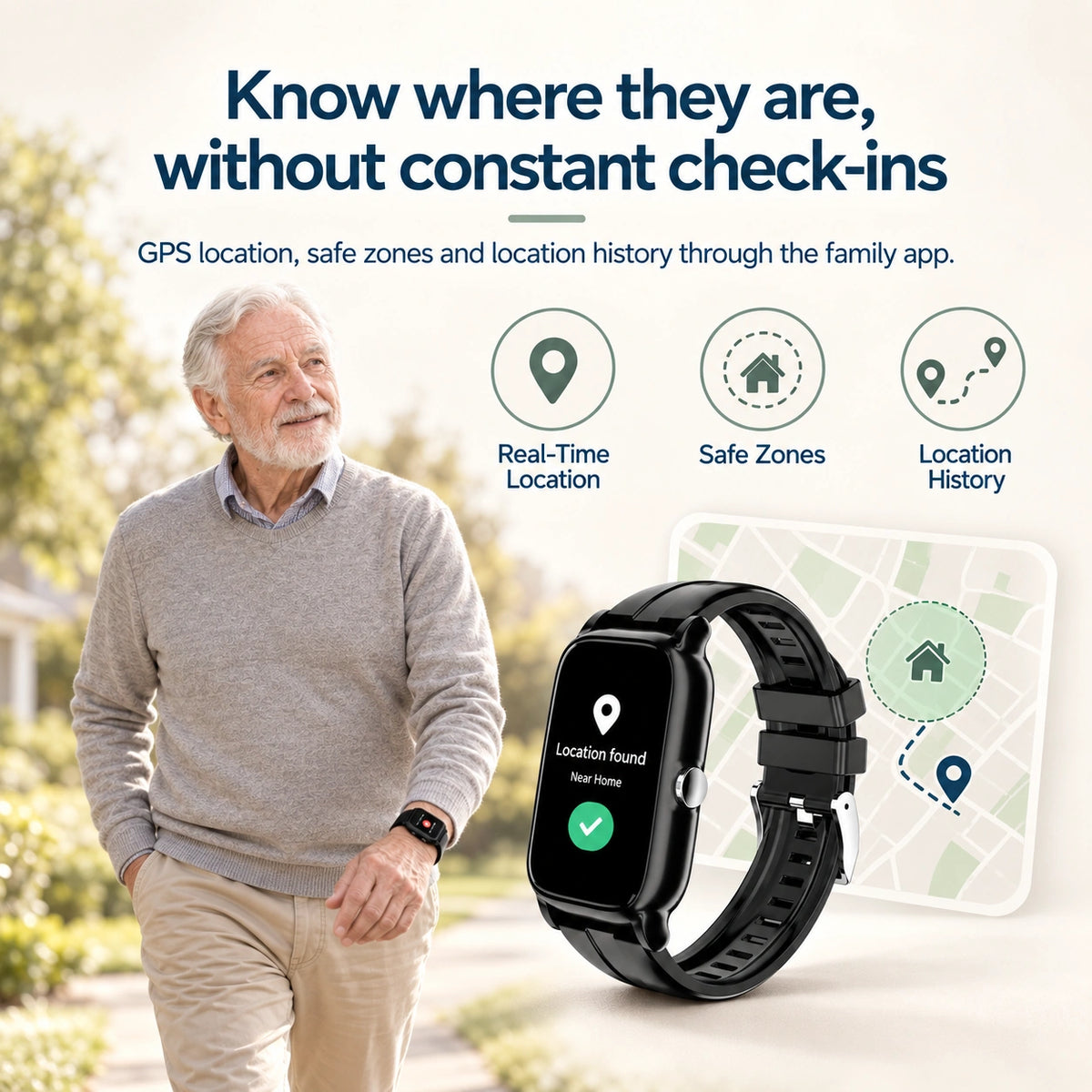GPS Location, Safe Zones & Location History for Aging Parents