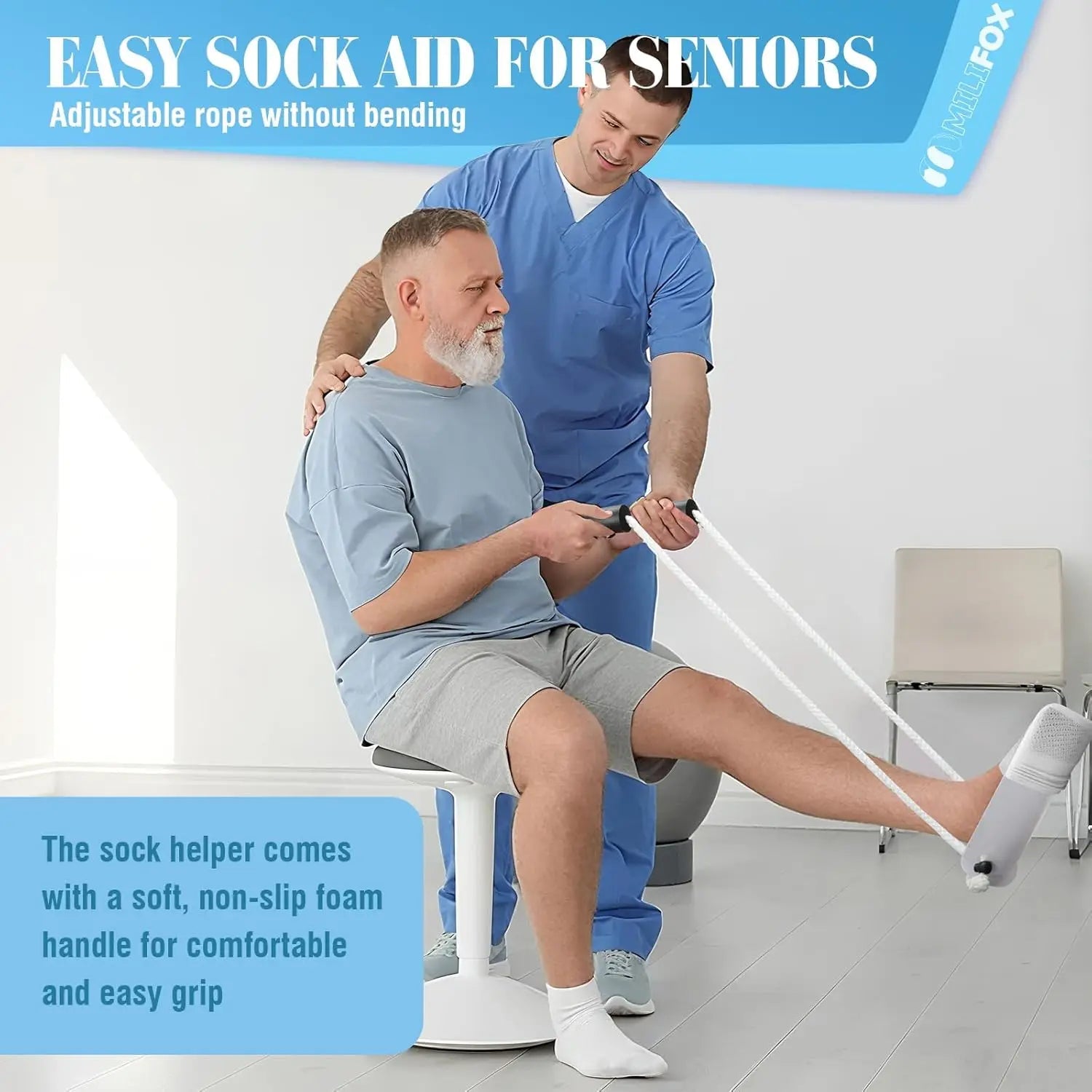 Premium Sock Aid for Seniors – Easy Grip Dressing Helper - EaseLiving