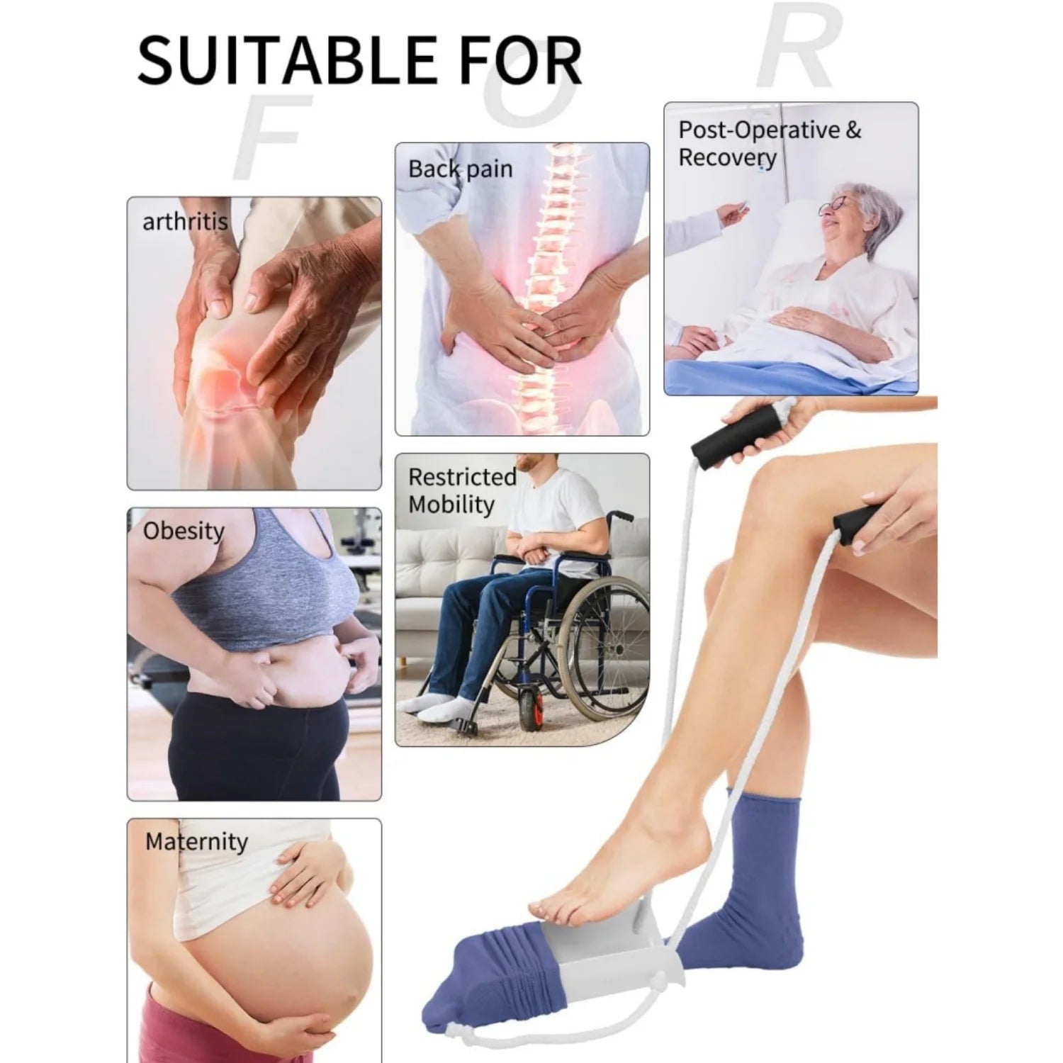 Premium Sock Aid for Seniors – Easy Grip Dressing Helper - EaseLiving