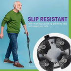 Smart Walking Cane for Seniors with SOS Alarm - Foldable, LED & 4 - Prong Pivot Base - EaseLiving