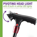 Smart Walking Cane for Seniors with SOS Alarm - Foldable, LED & 4 - Prong Pivot Base - EaseLiving