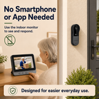 senior-friendly video doorbell with indoor screen that works without a smartphone or app