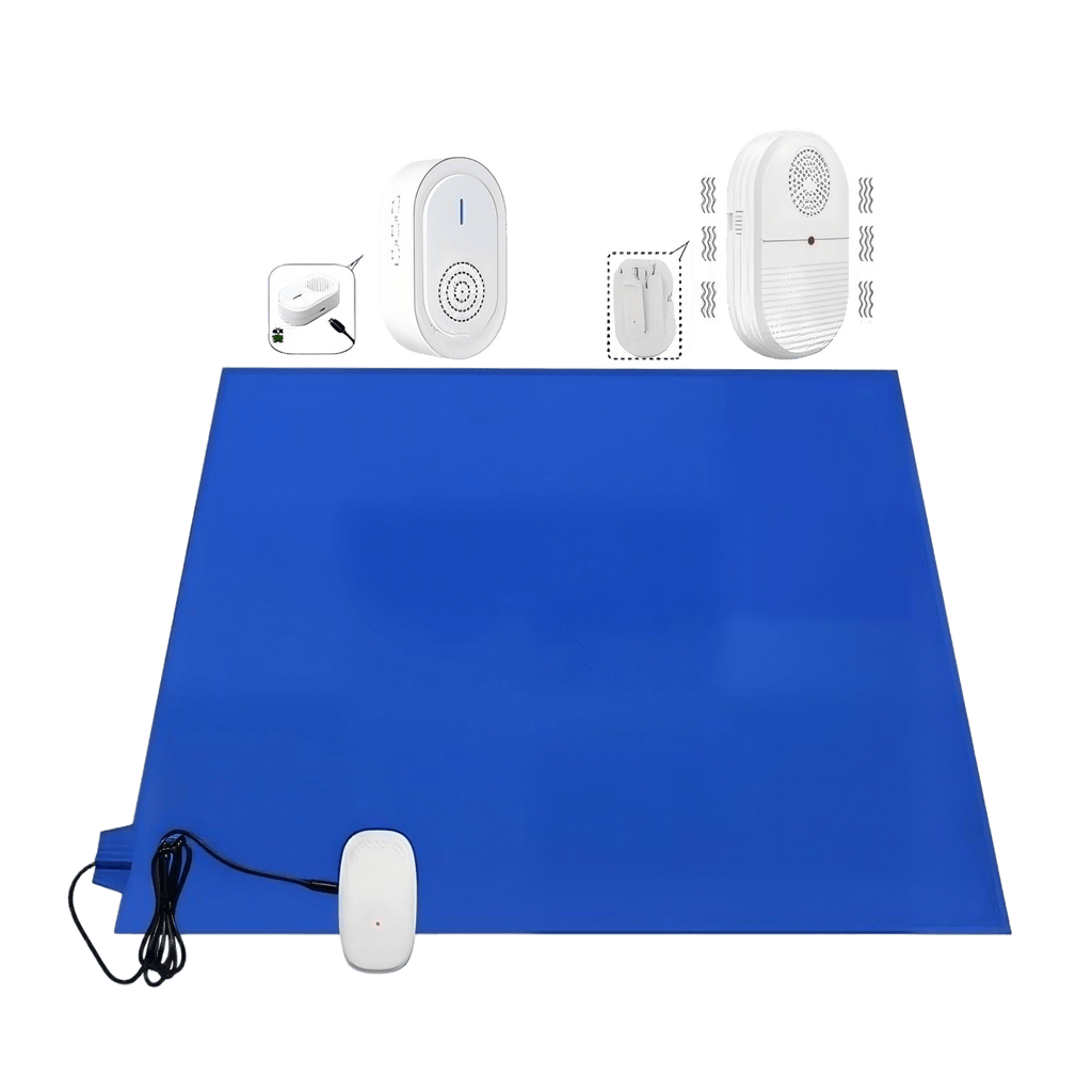 Wireless Bed Exit Alarm System - Smart Pressure Sensing Mat with Remote Caregiver Pager - EaseLiving