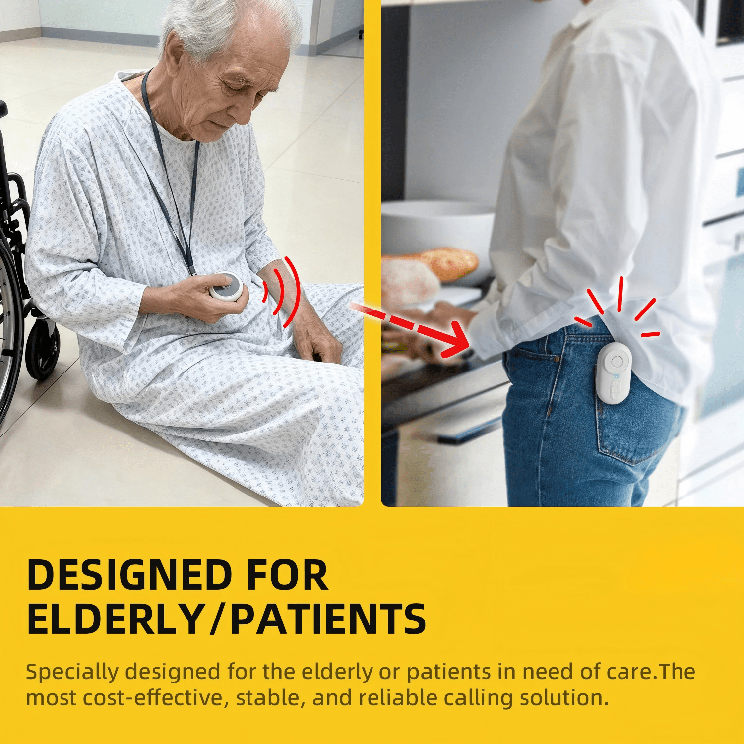 Wireless Caregiver Pager | 150m Long - Range SOS Home Alert System - EaseLiving