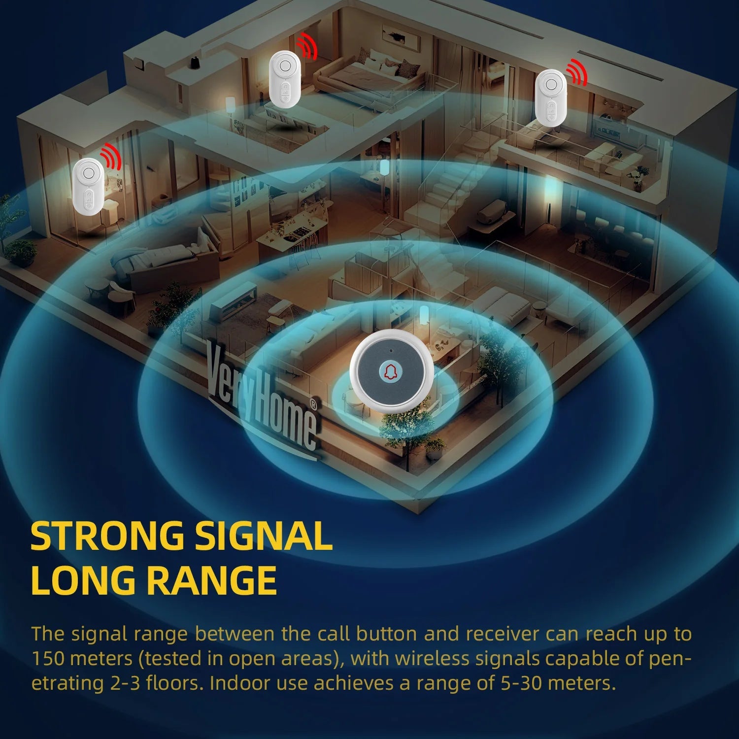 Wireless Caregiver Pager | 150m Long - Range SOS Home Alert System - EaseLiving