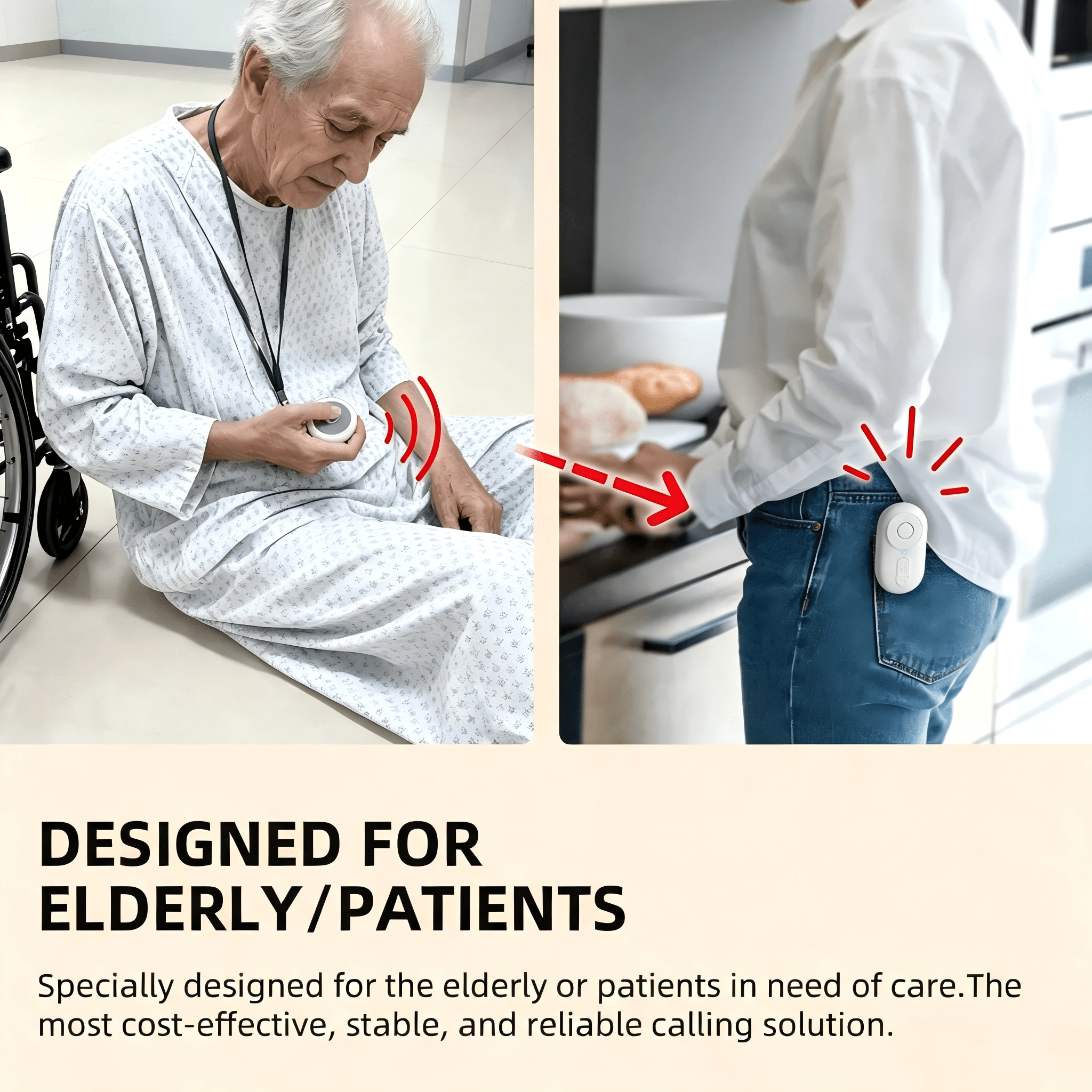 Wireless Caregiver Pager for Seniors – One-Press Help Alert System - EaseLiving